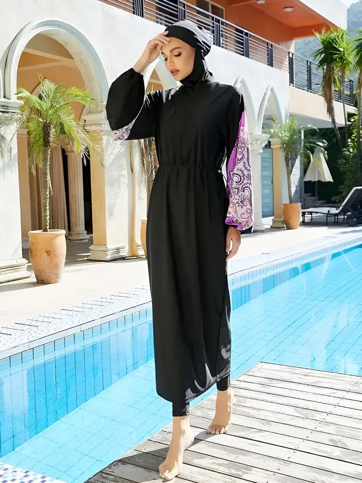 purple passion black burkini