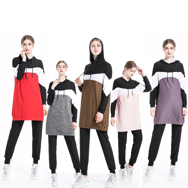 veloura modest activewear set hoodie