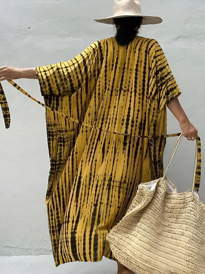 yellow kaftan beach cover up