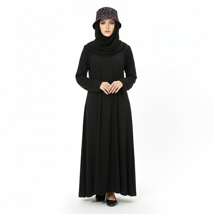 ChicDye: Fashionable Chiffon Hijab Cap Black -Red Flowers