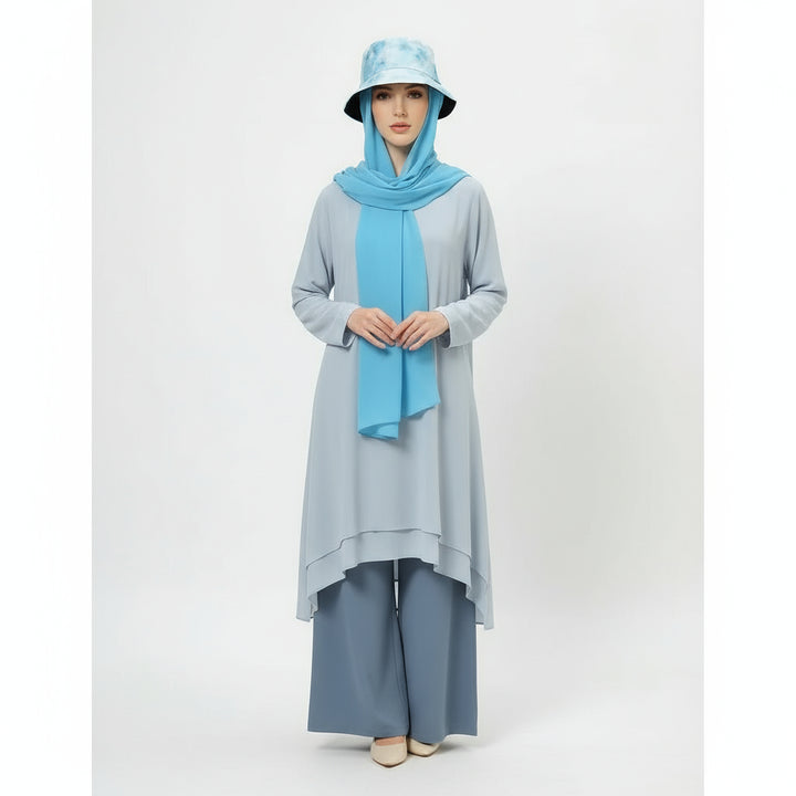 ChicDye: Fashionable Chiffon Hijab Cap Blue