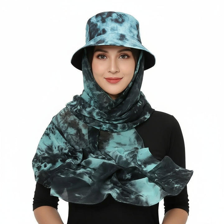 ChicDye: Fashionable Chiffon Hijab Cap River Blue