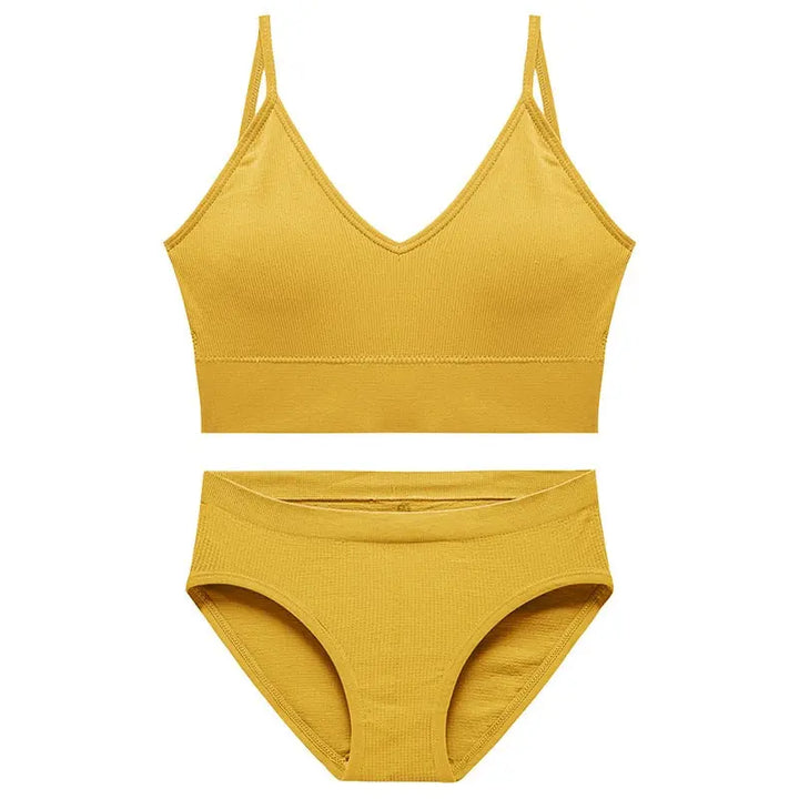 Seamless Sports Bra set Yellow M for 88lbs-125lbs ( 40-55kg)