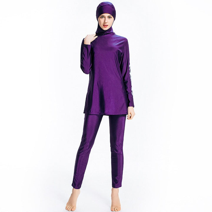 purple cute burkini modest swimwear