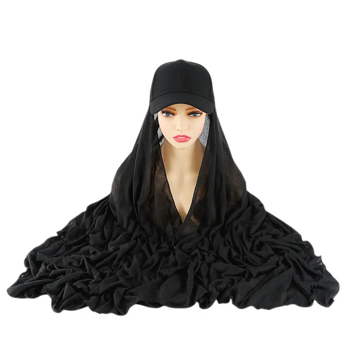 Moderne Jersey Hijab Baseball Cap Scarf Black