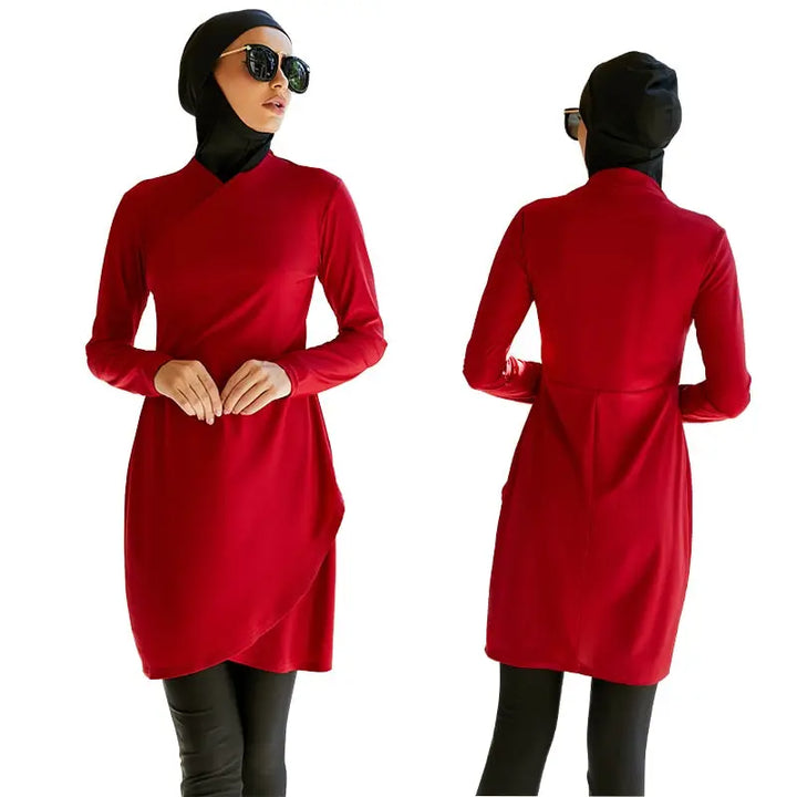 Elegant Hijab Swimsuit - The Ultimate Muslim Red Burkini 3pcs