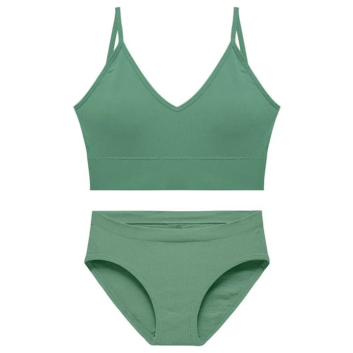 Seamless Sports Bra set Green M for 88lbs-125lbs ( 40-55kg)