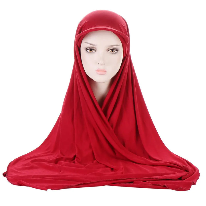 Moderne Jersey Hijab Baseball Cap Scarf Red