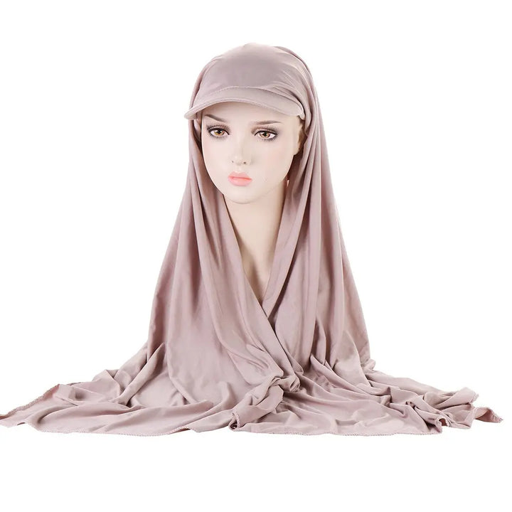 Moderne Jersey Hijab Baseball Cap Scarf Light Beige