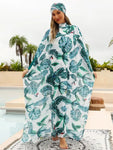 Style Chic Patchwork Modest Women Swimwear-4pcs Green