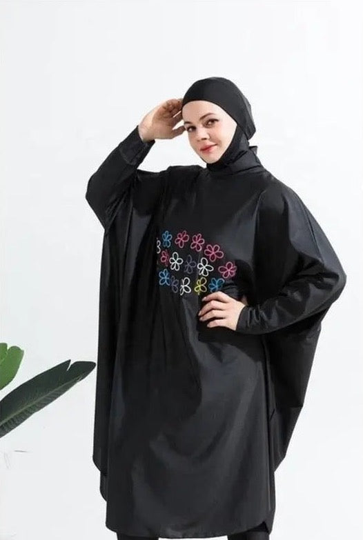 ScreenPrint Abaya Styled Modest Women Swimsuit 3pcs Set