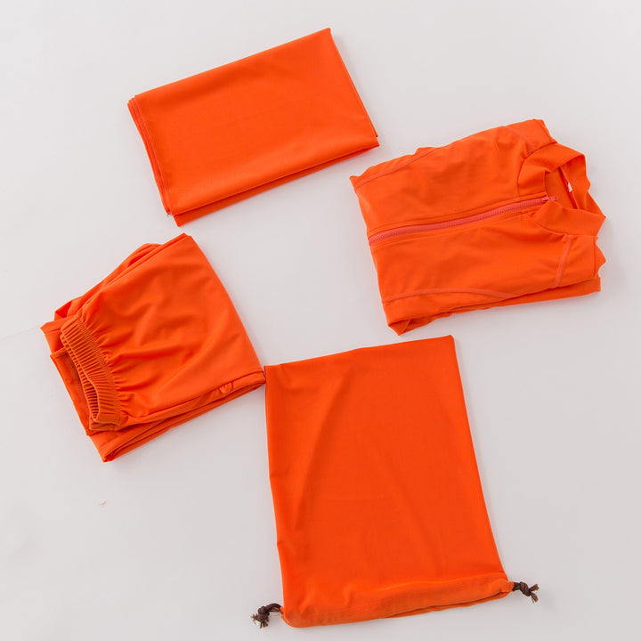 Matching swim leggings with comfortable fit and stretch