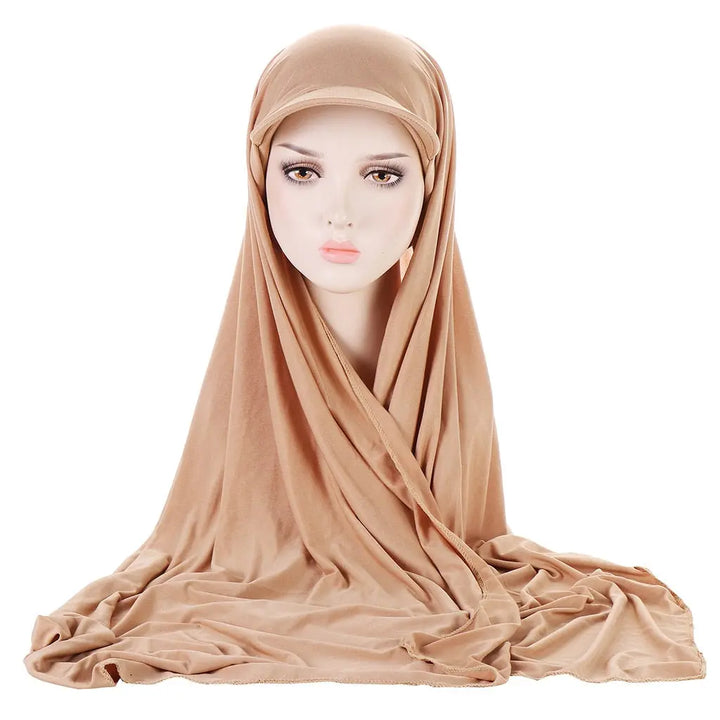 Moderne Jersey Hijab Baseball Cap Scarf Beige