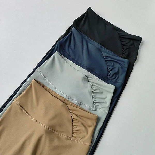 women high waist hip fitness pants folded colors